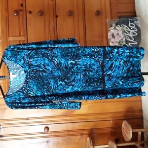 Dana Buchanan black, blue, green and white dress